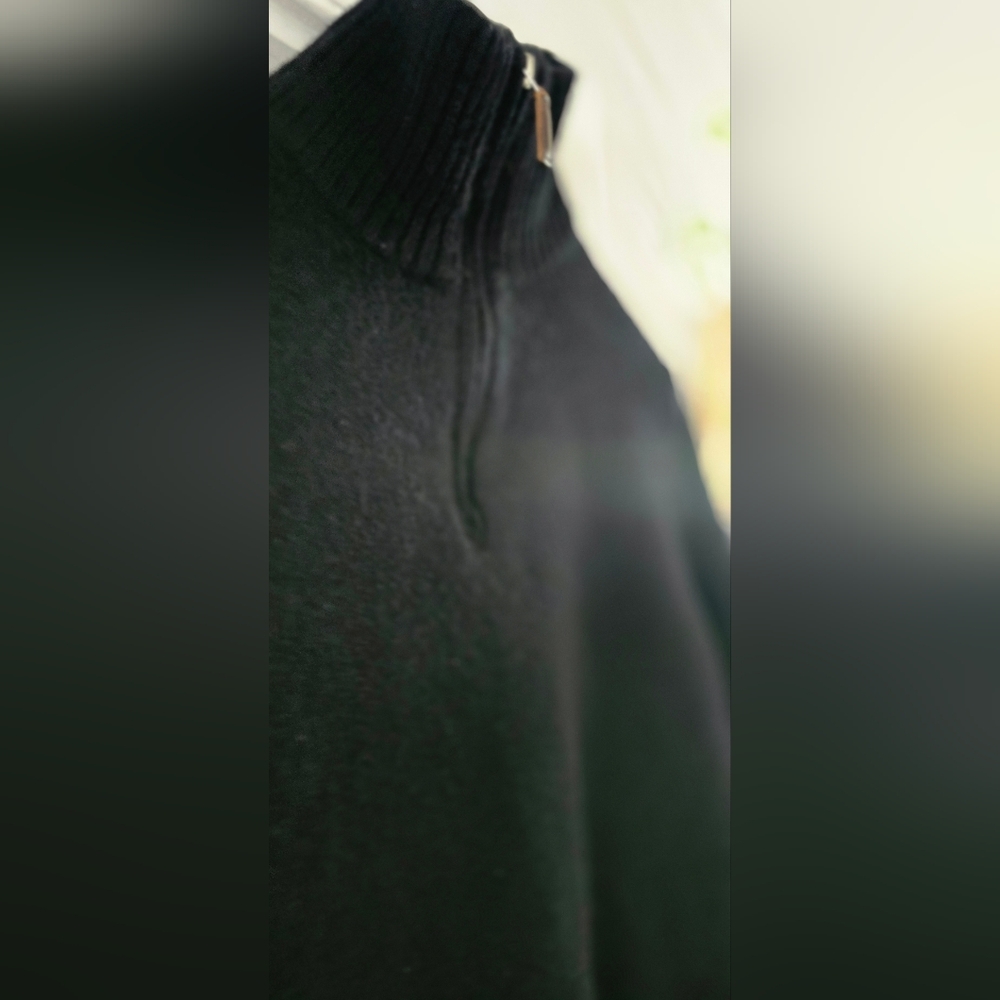 J Crew 100% Wool 1/4 Zip Up Black Women's Sweater Pullover - Picture 2 of 4
